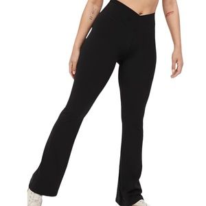 OFFLINE By Aerie Real Me High Waisted Crossover Flare Black Legging